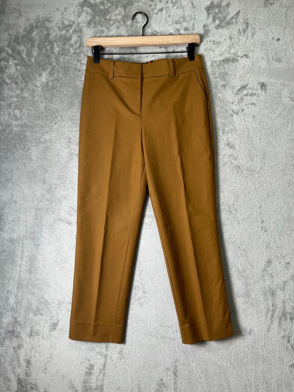 Boden Women's Camel Tan Cotton Stretch Tailored Cigarette Ankle Trouser Pants 2P